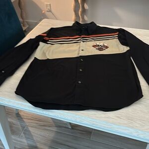 Harley-Davidson 100% Cotton Snap Front Embroidered Long sleeve shirt Tall XL